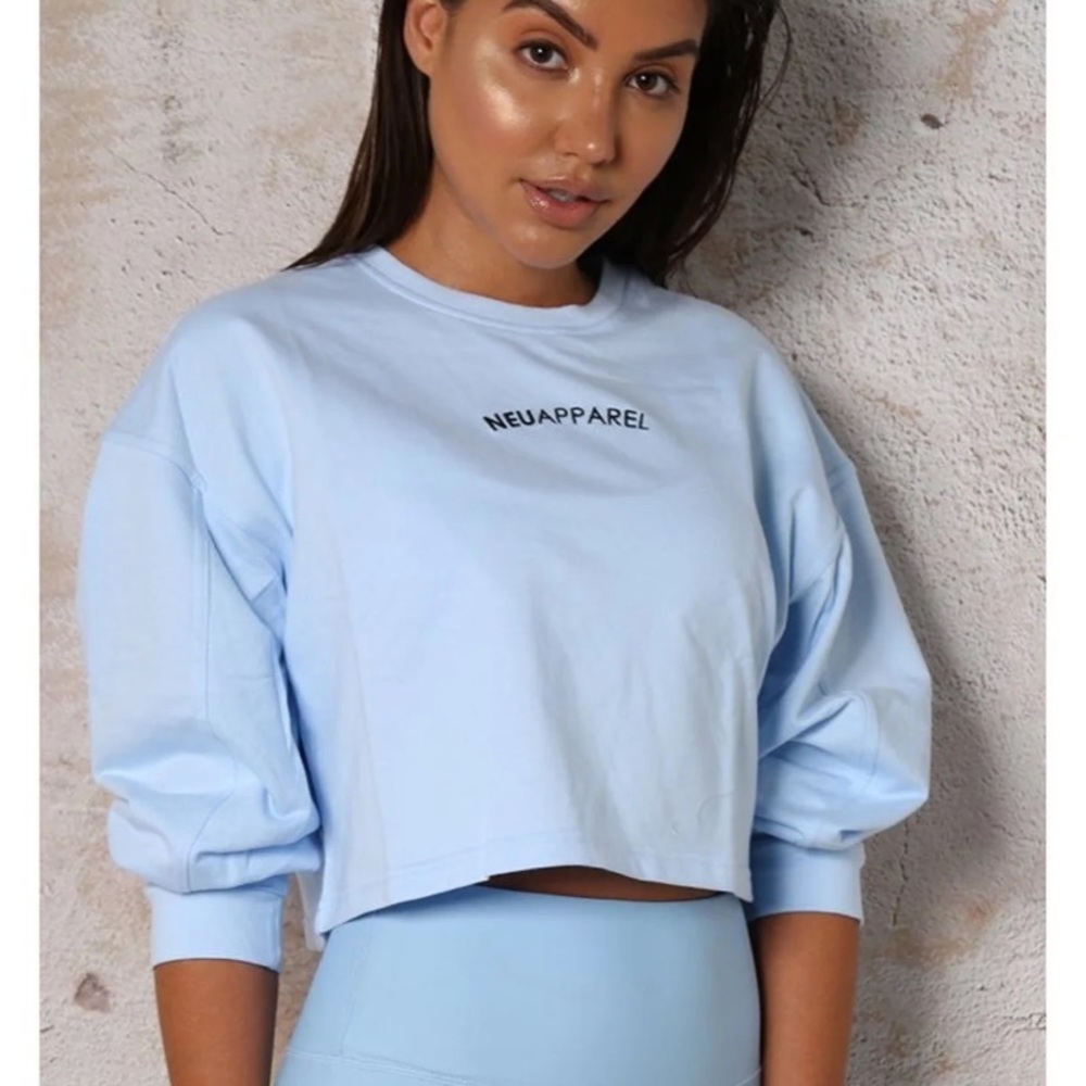 Neu Apparel light blue Cropped Sweatshirt S